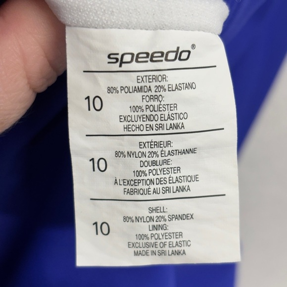 Speedo One Piece Halter Swimsuit 10 Blue - Picture 3 of 8